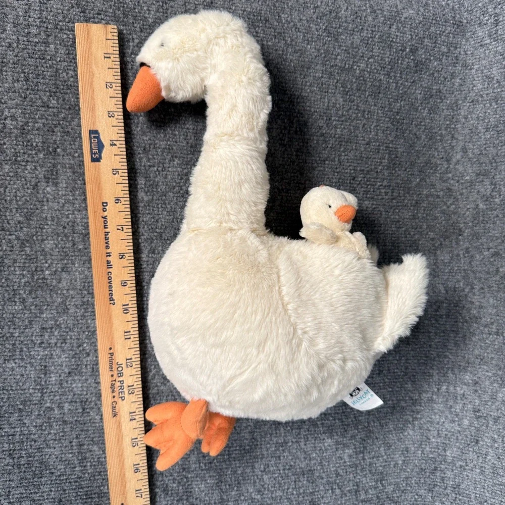 Jellycat Featherful Swan‎ White Orange Stuffed Animal Plush Toys
